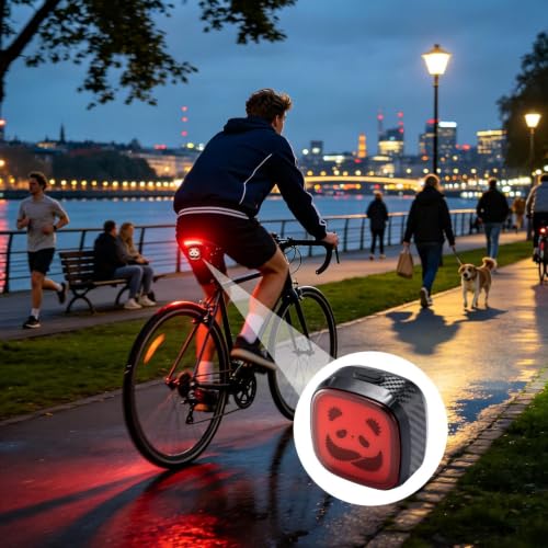 Luz trasera de bicicleta de montaña con 3 modos de iluminación y sensor impermeable Tipo C 2