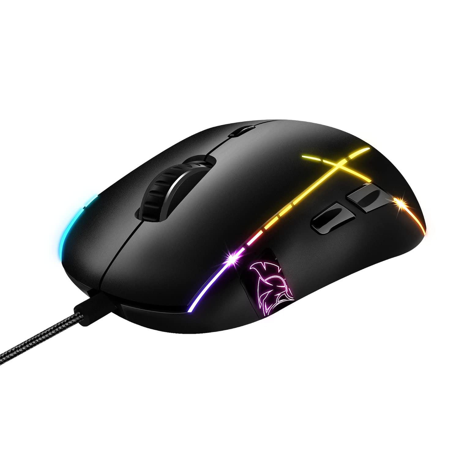 EMPIRE GAMING - X-Blades Przewodowa mysz gamingowa - Oburęczna - Podświetlenie LED RGB - Ergonomiczna - 6400 DPI 1000 Hz - 7 programowalnych przycisków - oprogramowanie w zestawie
