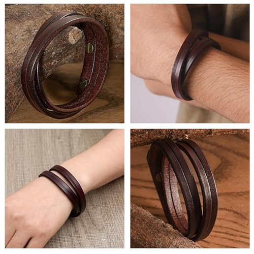 Pulsera de cuero marrón para hombres 51qqQYmrJHL. SL1000