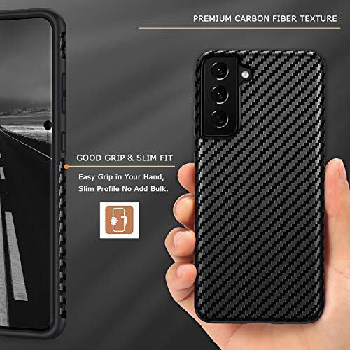 Coque pour Samsung Galaxy S21 5G silicone carbone protection et design ajusté