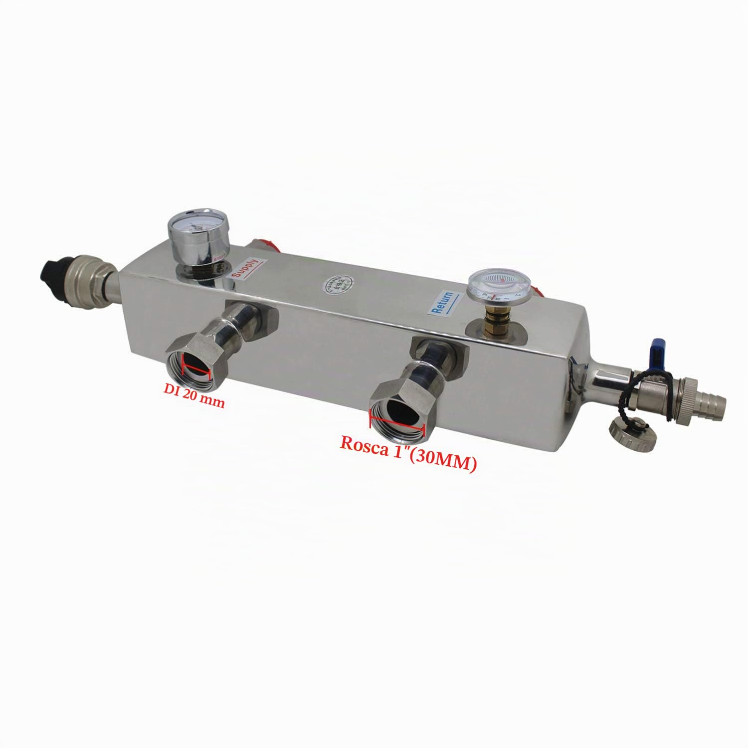 Separador hidráulico sistema calefacción piso suelo radiante por agua para colector para multicapa fontaneria 3/4 1 pulgada