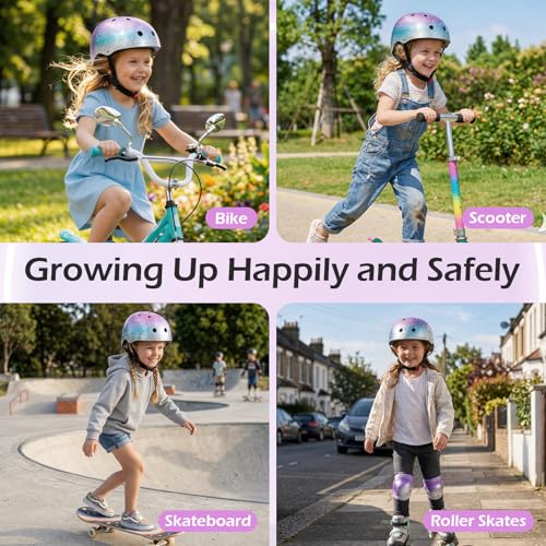 Image of Odoland Kids Bike Helmet for Boy Girl Age 3-8 for Cycling, Scooter, Skating