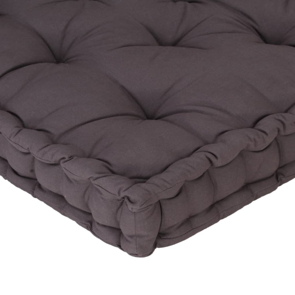 Cuscini da pavimento grandi Cuscino da meditazione quadrato Cuscini per Pallet e Pavimento 2 pz in Cotone Antracite Cuscini per sedie da interno/esterno