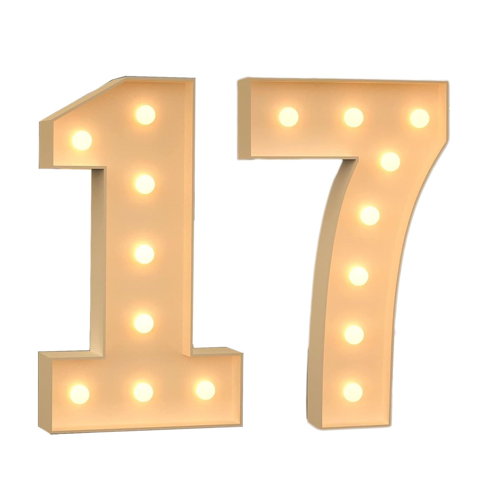 Marquee Light Up Numbers, 3ft/4ft Giant Mosaic LED Numbers Light Sign, Pre-Cut Mosaic Numbers Kit for Wedding Anniversary Bar Home Birthday Party Decoration ( Color : Number 17 , Size : 120CM/4FT )