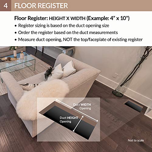 Accord ABFRBR48 Floor Register with Louvered Design, 4-Inch x 8-Inch(Duct Opening Measurements), Brown - Thumbnail 3