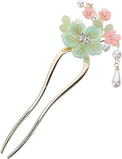 Ancient Style Elegant Flower Tassel Hairpin, Vintage Floral Hair Pin, Mi...