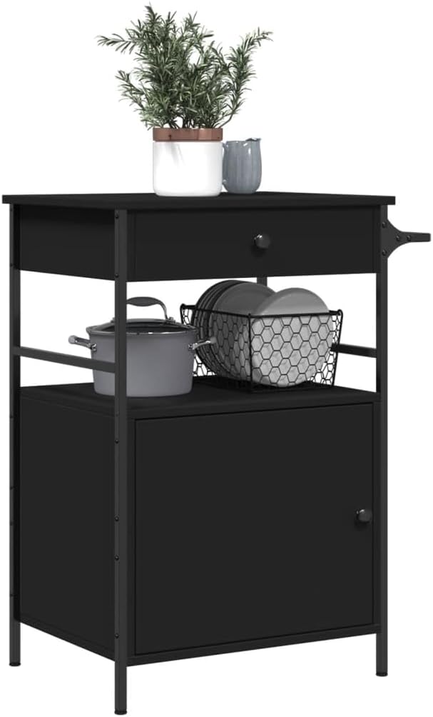 KCCKOM Kitchen Trolley with items on shelves