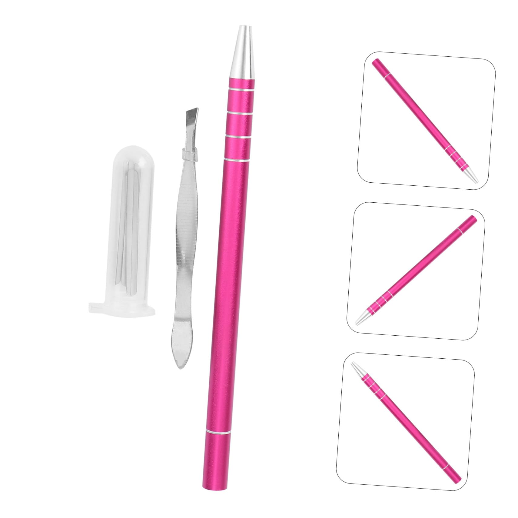 Gravierter Haarstyling Stift Leichter Tragbarer Bart und Haargravurstift mit 10 Klingen und Pinzette aus Edelstahl Zufällige Farbe für Friseursalons und Barber Shops
