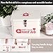 Kamehame First Aid Box, Keep Calm First Aid Medicine Storage Bin with Lid, Vintage Metal First Aid Organizer Empty Box for Home Emergency Tool Set, Latch Closure, Removable Tray and Side Handles