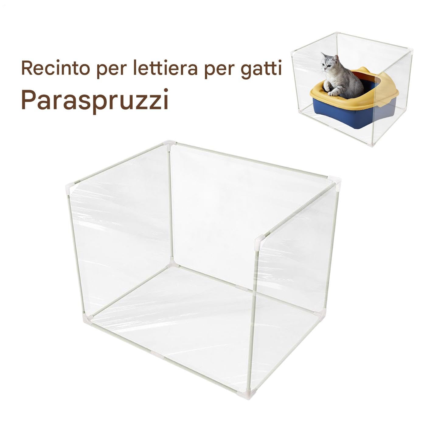 Parapetto per Lettiera - Schermo Paraspruzzi per Recinzione Vaschette Facile da Pulire,Kit Addestramento Trasparente Privacy per Cani | per Camera Dormitorio Appartamento Casa Balcone