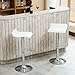 Roundhill Furniture Contemporary Chrome Air Lift Adjustable Swivel Stools with White Seat, Set of 2