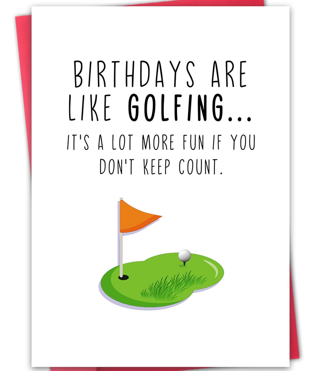 ATTLVV Funny Golf Birthday Card for Men Women,Happy Birthday Gift for Golfer,Golf Birthday Card for Husband Boyfriend Dad Brother boss