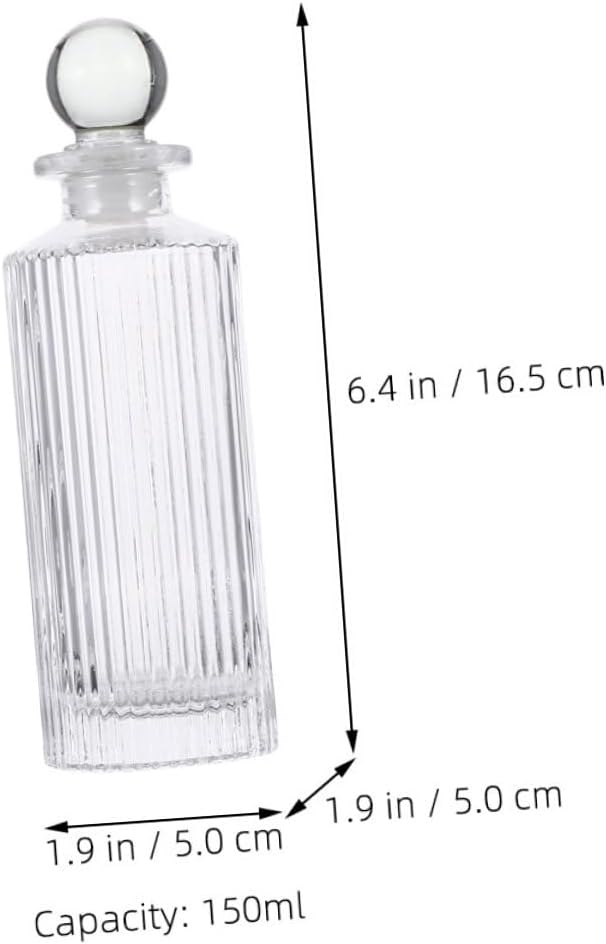 Glass Essential Oil Diffuser Bottles Empty Fragrance Bottles Glass Ball Stoppers Stylish Aromatherapy Container for Even Scent Distribution Home