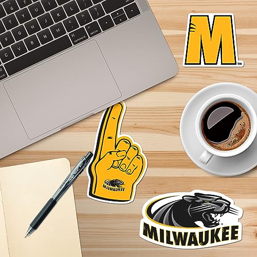Image of University of Wisconsin Milwaukee 8ct Vinyl Large Deluxe Stickers Variety Pack - Laptop, Water Bottle, Scrapbooking, Tablet, Skateboard, Indoor /Outdoor - Set of 8