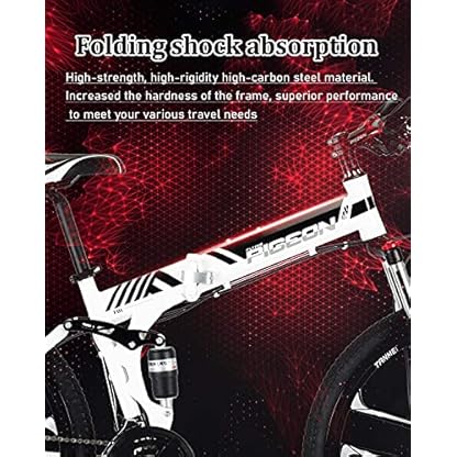 26-Zoll-Mountainbike für Erwachsene， 24/27/30-Gang-Fahrrad. Aluminiumlegierung Big Wheels Mountain Brake Trail Bike Folding Outroad Fahrräder， Outdoor Mtb Getriebe Safty (Color : Blue， 速度 speed : 24 s – Bild 3