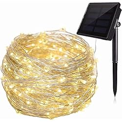 Ankway Cadena Luces Solares Exterior, 200 LED Guirnaldas Luces Solar 8 Modos 22M IP65 Impermeable para Jardin Navidad Ventana Valla Bodas Terraza Fiestas Patio Festivales, Blanco Cálido
