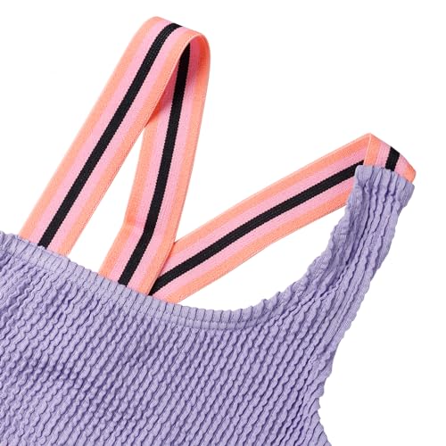 LIZENS Girls'swimwear Ribbed Two Pieces Color Block Swimsuits Bikini Set Kids Bathing Suit3