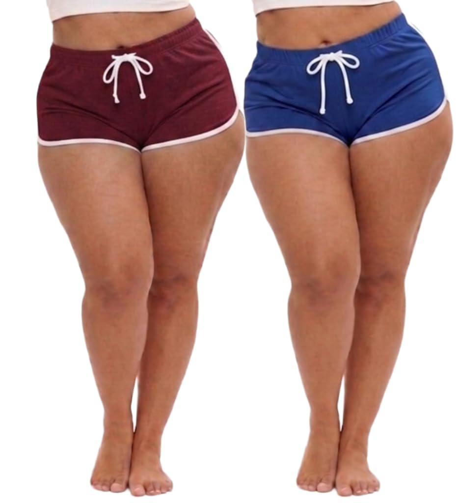 eha Womens Shorts Cotton High Waist Casual Summer Shorts for Women Stretchable Lycra Sports Gym Running Workout Yoga|Biker Shorts Cycling Shorts Comfortable Casual Wear Bottomwear-Pack of 2-picture-40
