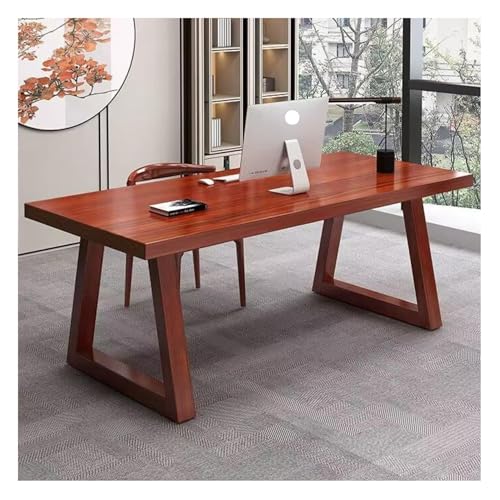 パソコンデスク 無垢材のコンピューターデスク、ライティングデスク、オフィスデスク、自宅学習デスク、木製、シンプルでモダンなワークステーション ワークデスク(A,140x60x75cm)
