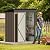 Patiolife 5x3 FT Outdoor Storage Shed, Metal Shed with Lockable Door & Sloping Roof, Steel Tool Shed for Backyard Patio Lawn, Brown