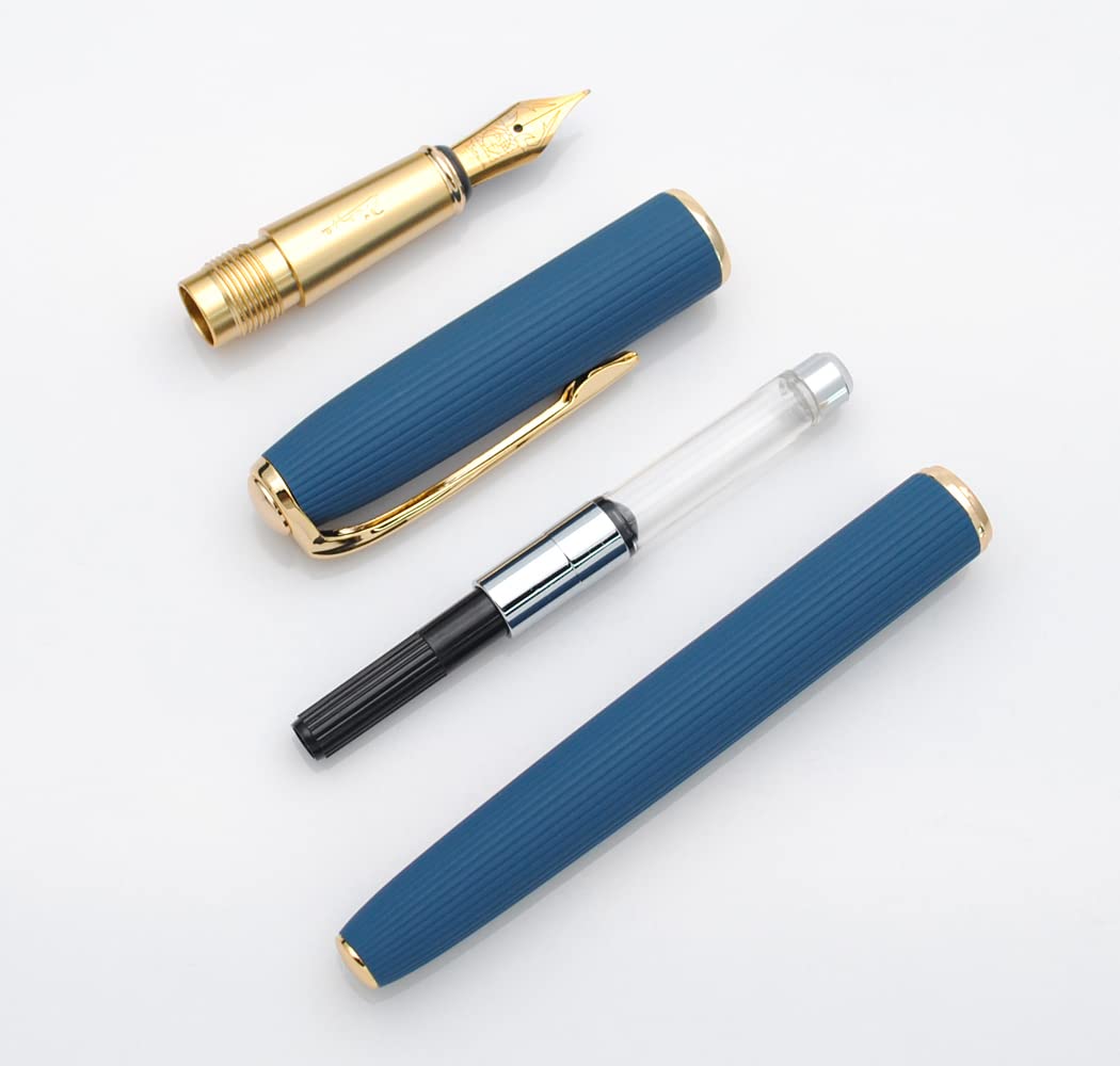 Picasso 916 Metal Fountain Pen, Natural Series Stripe Ink Pen with Ink Converter and Gift Case - Image 4