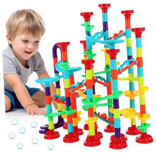 KOMBIUDA Pista De De Canicas Playset 197pc Marble Run Modelo Construcción Juguetes Fácil De Ensamblar Juegos De Bloques De Construcción Marble Run Juego para Niños Niñas