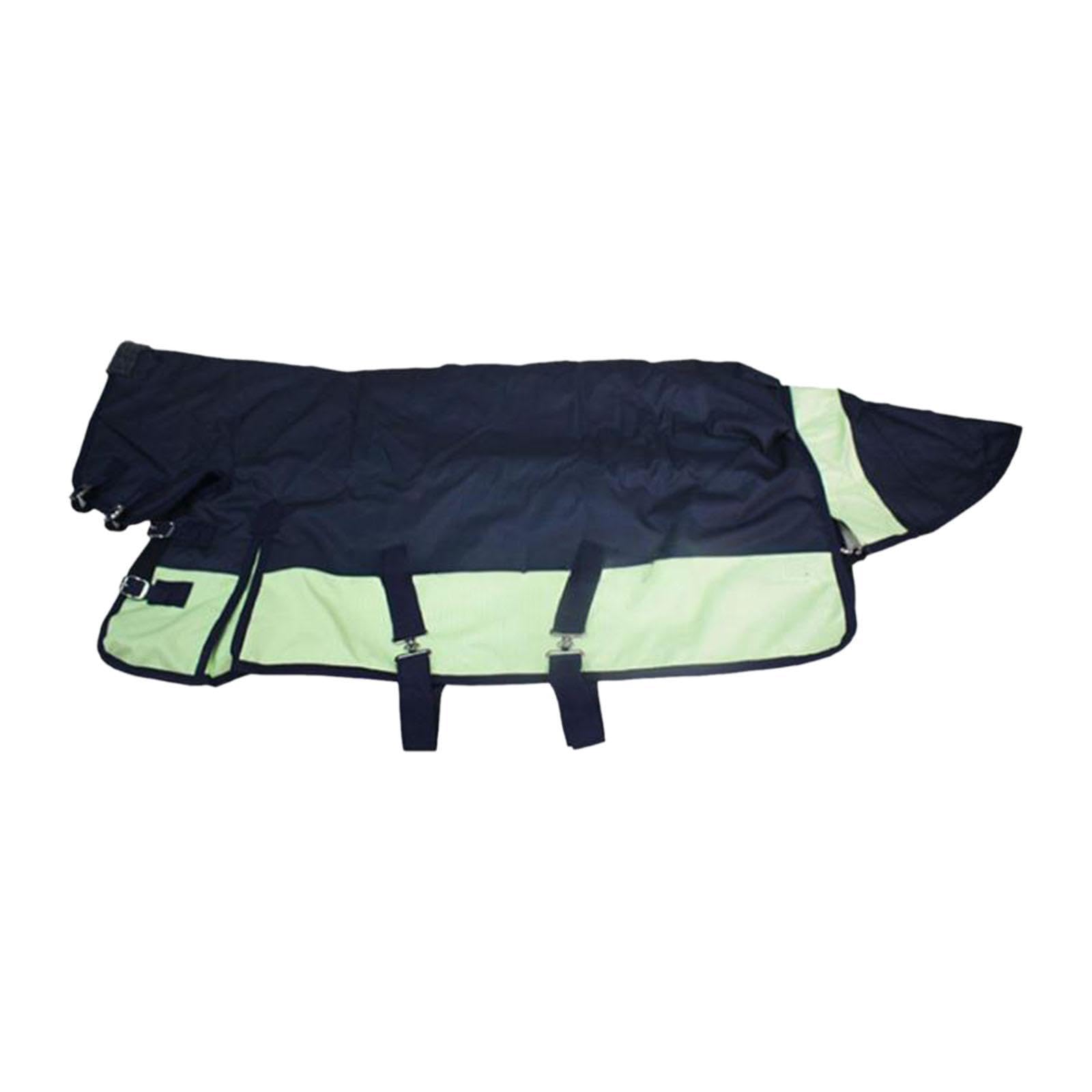 Manta de Invierno para Caballos con Protector Abdominal Integrado, Tejido Oxford 600D, Capucha Protectora, Hebilla Resistente, Apta para Establos Grup, Navy Blue L