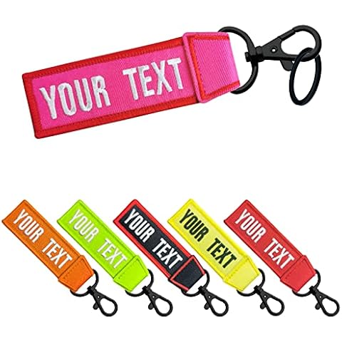 mvcen Customized Luggage Tag Your Own Text, Number, Personalized Travel Suitcases Embroidery ID Mini Labels Tags for Luggage,Crate,Belt,Car,Trolley case, Backpack (BK Lobster Clasp) Cover