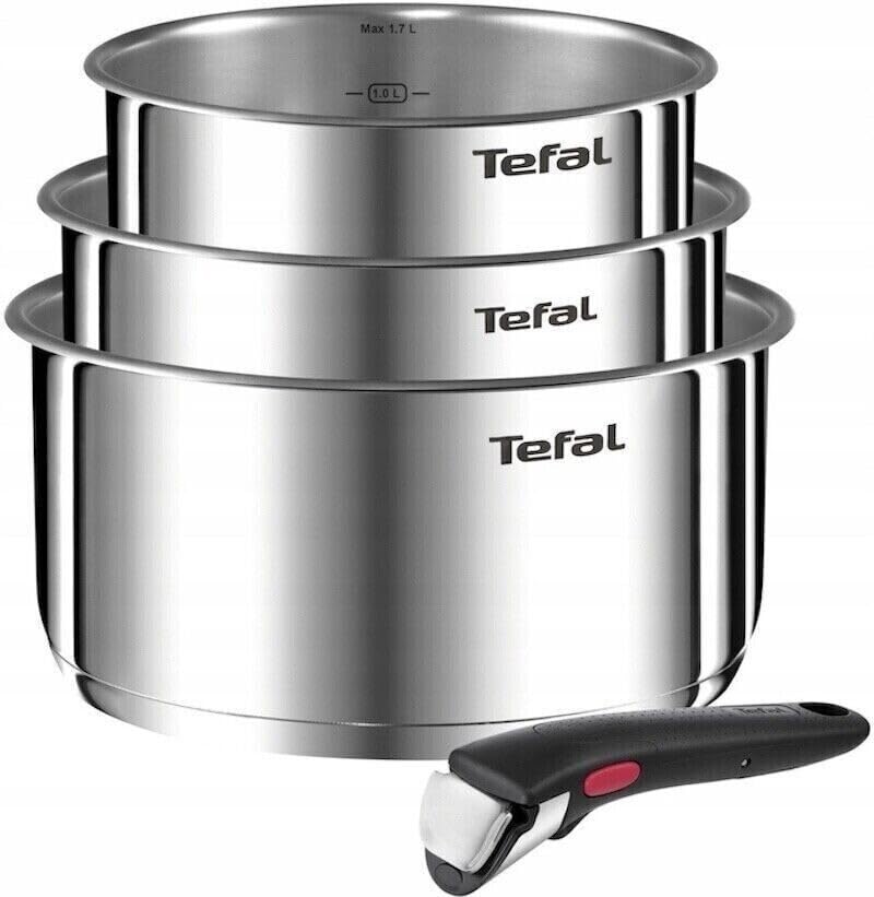 Tefal Ingenio Emotion Topfset 16/18/20 cm, 10-teilig, Töpfe + Glasdeckeln + Kunststoffdeckeln + Abnehmbarer Griff