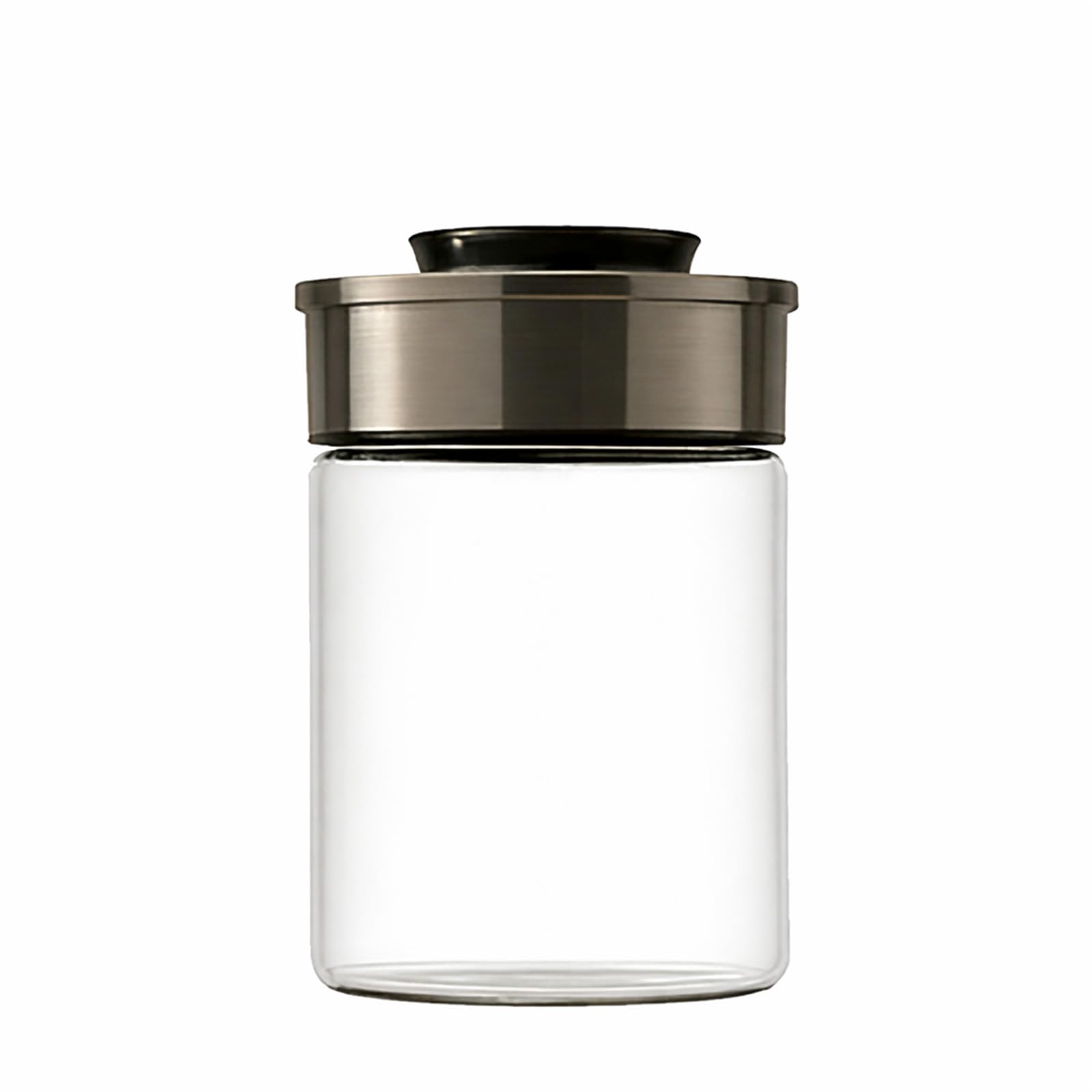 BURI Juego de 6 tarros de cristal de 1000 ml, herméticos con tapa de acero inoxidable y cierre de clic, apilables, aptos para lavavajillas, para cocina, almacenamiento de alimentos