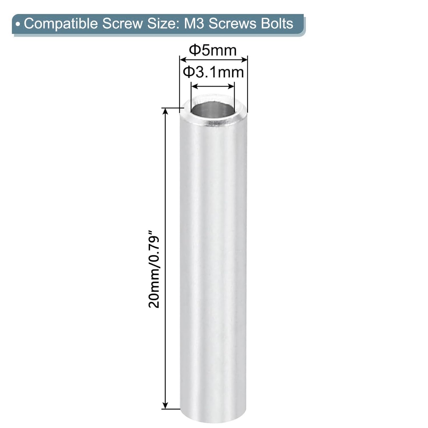 TA-VIGOR 10Pcs M3 Aluminum Spacer - Image 2