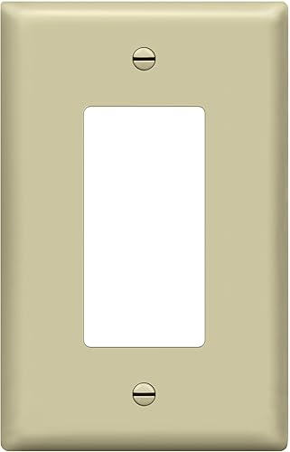 ENERLITES Placa decorativa de pared para interruptor de luz o toma de receptáculo, acabado brillante, tamaño intermedio de 1 banda, 4.88 x 3.11