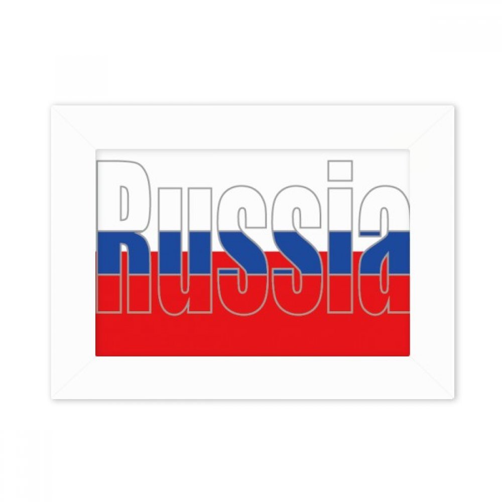 Cadre photo Russie drapeau bureau blanc pour protéger image art 10x15cm