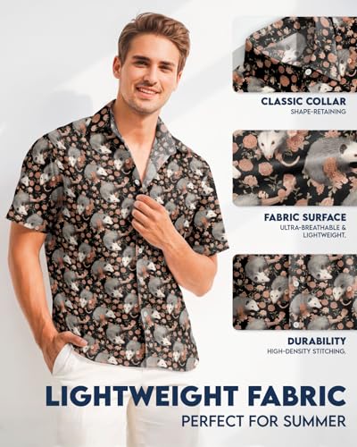 Image of 99TIMORO Fathers Film Button Down Shirt for Men, Funny Hawaiian Short Sleeve Top, Summer Beach Gifts