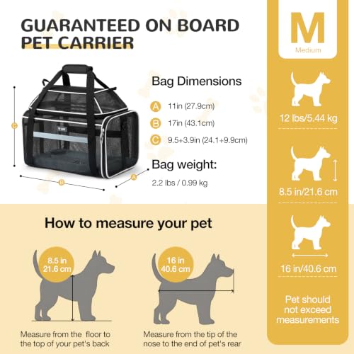 Image of Lekereise Top-Expandable Pet Carrier Full Mesh 17x11x9.5 Inch Airline Approved Soft Sided Underseat Travel Carriers for Small Cats and Dogs with Locking Safety Zippers