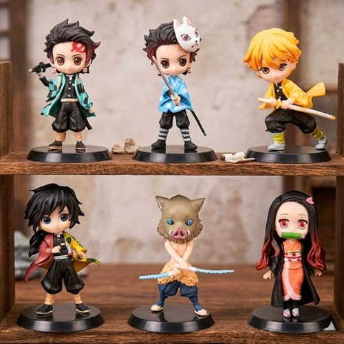 Image of Blue Aura Anime Action Figure Set of 6 Height-7.5cm Collectible for Kids & Adults | Ninja ba-sicc