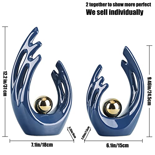 9.5"H Black Aesthetic Room Decor Accent, Tv Stand Funky Table Centerpiece Black, Abstract Art Ceramic Statue And Sculpture, Black Decor For Living Room, Bookshelf Decorative Objects, Shelf Decor #TOP1