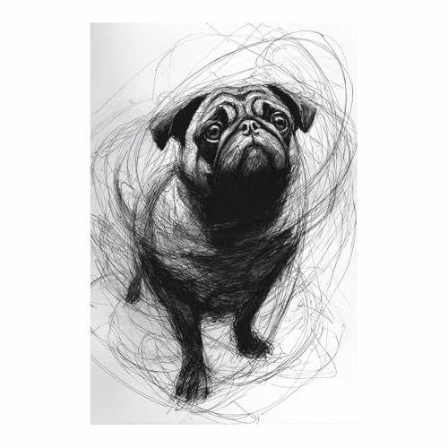 Poster humoristique animalier de style moderne impression sur toile chien rigolo 40x60