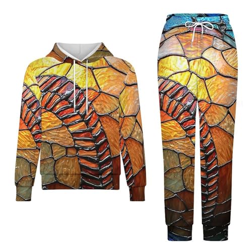 Boys Girls Pullover Hoodie Jogger Pants Kid Outfit Sweatshirt Sweatpants Set, Baseball Stained Glass Art4