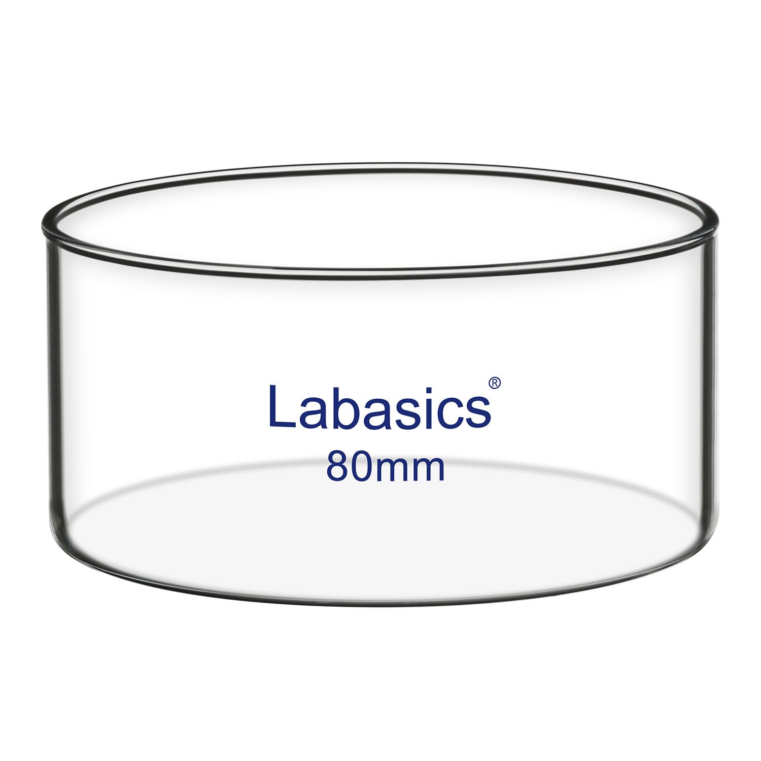 Labasics Piatto Cristallizzante, Fondo Piatto Senza Beccuccio in Vetro Borosilicato Spesso ad Alta Resistenza per Cristallizzazione ed Evaporazione, Diametro Esterno 80 mm, Capacità 100 ml