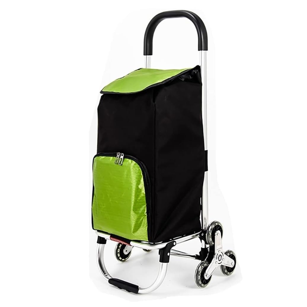 SBZIOJHDR foldable shopping trolley， Trolley Bag Foldable Silent 6 Casters Detachable for Supermarket Travel Picnic Shopping Cart(A)