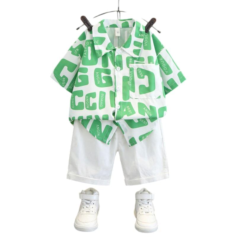 Boys? Inspired Camouflage Print Co-ord Set ? Short Sleeve Shirt & Matching Shorts with Sunglasses ? Trendy Military Look for Toddlers & Kids, Perfect for Summer Adventures & Travel