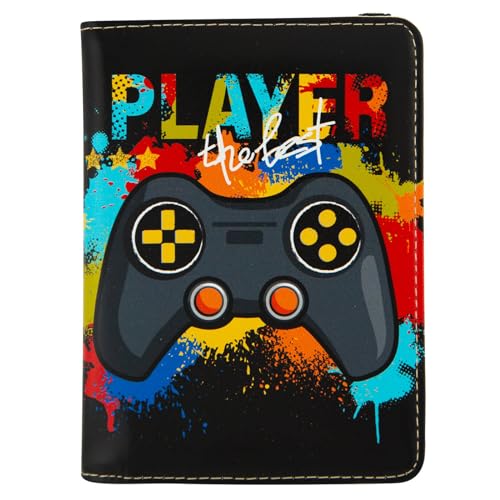 Passport Holder,Cute Passport Cover for Women Men,Travel Document Organizer Holder Boy Girl Wallet personalized Leather Rfid Passport Wallet (Game)