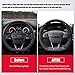 Hand-Stitched Steering Wheel Wrap for Ford Focus ST ST-Line 2018 2019 2020 2021/Ford Fiesta ST 2019 2020 2021 2022 Interior Steering Wheel Protection Skin Cover Accessories