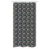 Ambesonne Dog Lover Stall Shower Curtain, Cool Canine Elements Paw Marks and Bones Ornamental Abstract Composition Image,Ative Fabric Set with Hooks for Bathroom, 36" W x 72" L, Dark Blue Multicolor
