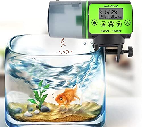 Futterautomat für Fische Aquarium mit digitaler Timer Fischfutterspender Fütterung Zeit Einstellung für Fisch Tank und Schildkröten Tank Cover