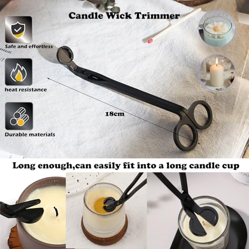 Image of 133PCS Candle Making Kits with Candle Wick Trimmer(7IN),Mold Hook Punch Needle Wick for Inserting Wick,Big Hole Long Needle,Cotton Wick with Metal Sustainer Tabs,Wick Stickers with The Little ''Tail''