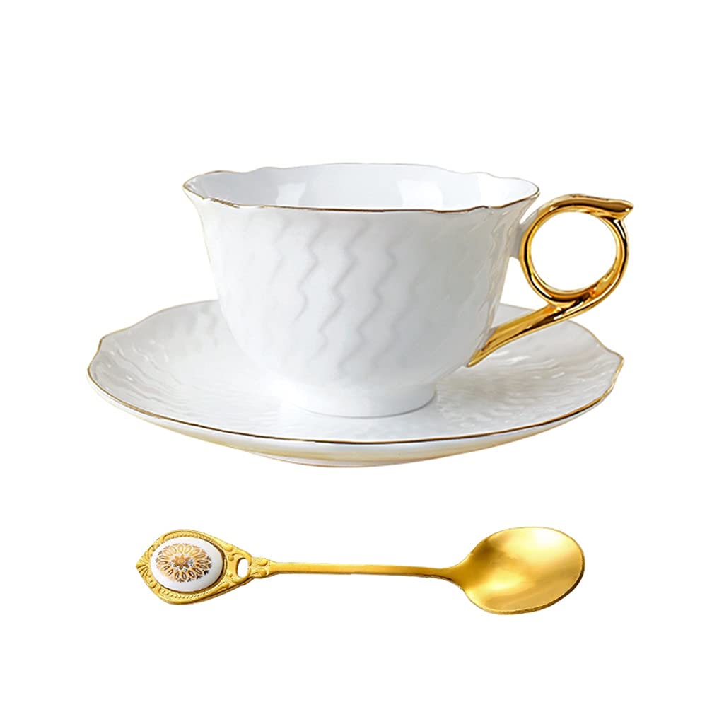 Porzellantasse wei3 zum bemalen, Teetasse und Porzellan-Untertassen Sets Kaffee-Tassen mit Untertassen 6,8 Unzen für Kaffeetränke, Latte, Café Moka und Tee für Büro und Zuhause