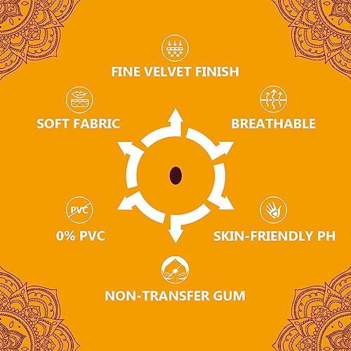 Image of Eyetex Pallavi Sticker Bindi /Pottu|Oval|Aloe Vera & Papaya Extracts|Breathable Non-Irritating Velvet Fabric|O2|Dark Maroon|20 Flaps