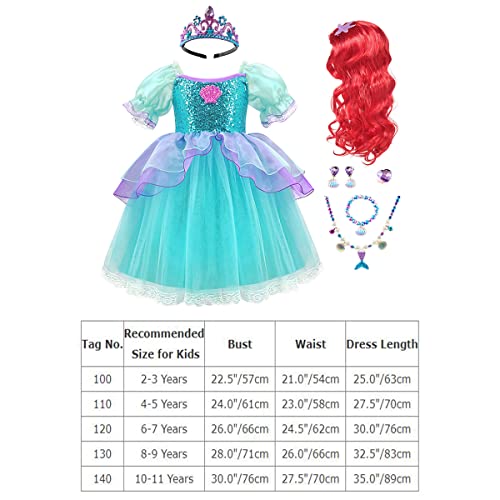 IWEMEK Bambine Ragazze Costume da Sirenetta Ariel